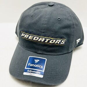 Fanatics Nashville Predators Wordmark‎ Hat Cap Adjustable Strap Dark Gray NHL